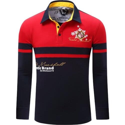 2017 Europe Size New Brand Mens Solid Long Sleeve Polo Shirt Autumn Full Sleeve Warm Shirt Casual Printing