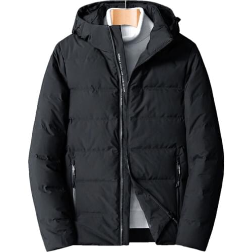 Mens Short 2019 Winter New Style Hooded Casual Thick down White Duck down Winter Coat Mens Plus-size