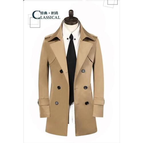 Spring teenage business slim sexy trench coat men overcoat veste homme double breasted outerwear long sleeve popular S - 9XL