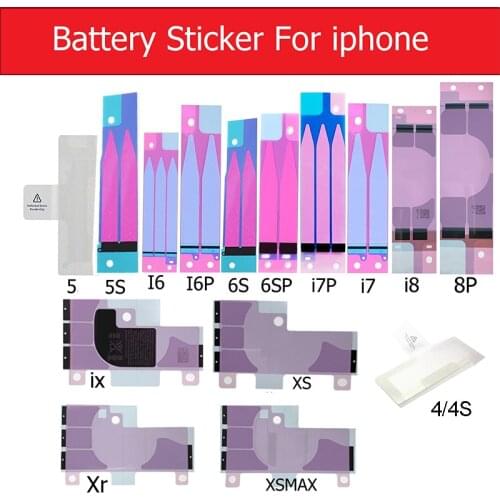 Battery Sticker for iPhone XS Max XR X 8 Plus 7 Plus 6S 6 Plus 5S SE 5C 5 4S 4 Battery Adhesive Glue Tape Sticker Replace Strips
