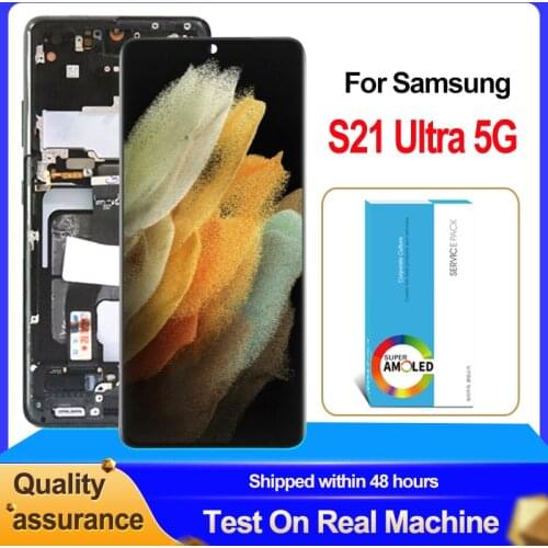 95% New Original AMOLED 6.8" For Samsung Galaxy S21 Ultra 5G Display Touch Screen Digitizer Assembly SM-G998 SM-G998B/DS LCD