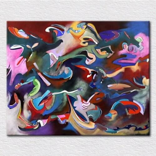 Wholesale and retail Canvas prints from colorful abstract oil painting home supply decor art to hang on wall free shipping