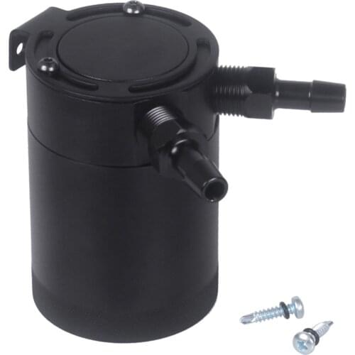 Baffled Aluminum 2-Port Oil Catch Can Tank Air Oil Separator