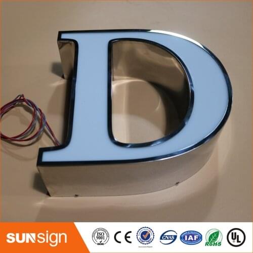 Custom frontlit LED illuminated sign letters type acrylic letters signs