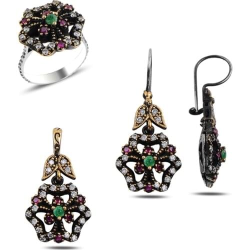 Silver 925 Sterling Zircon Cubic Zirconia Authentic Set