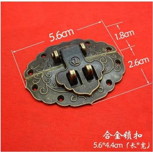 Antique imitation gold buckles panel box buckle belt lock button box vintage alloy lock hardware accessories hasps