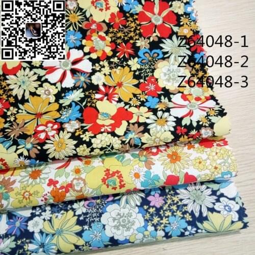 Garment fabric plant small floral 100 cotton poplin printed textile used for womens childrens clothing bedding diy stitching