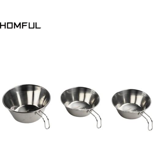 Hitorhike outdoor camping tableware 1-2 person bowl set portable stainless steel picnic set