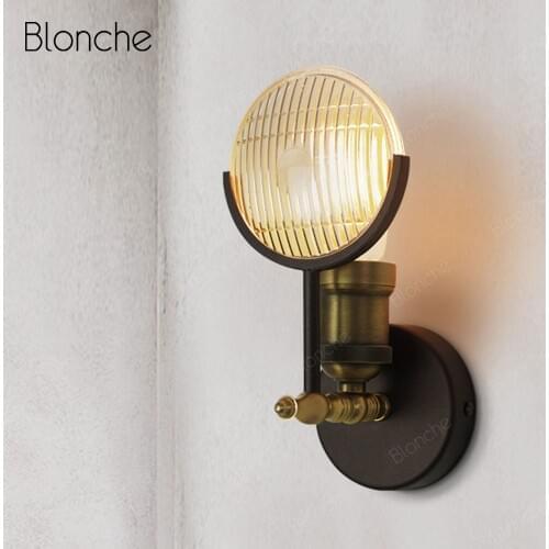 Vintage Wall Lamp Industrial Sconce Wall Lights Loft Decor Glass Indoor Lighting Fixture for Home Stairs Bedroom Led Retro Lamp