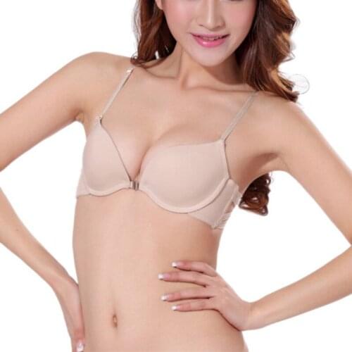 Women Sexy Smooth Hollowed Out Push Up Front Closure Brassiere Smooth Underwire Lingerie Bras Beautiful Back