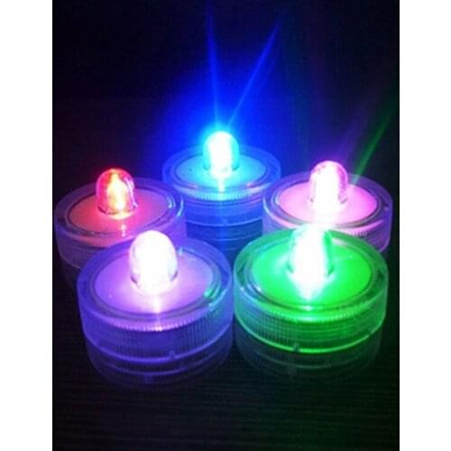 10 pcs/lot Waterproof Mini Led Underwater lamp Submersible Flameless Tea Candle light Vase decoration for Wedding Party Supplies