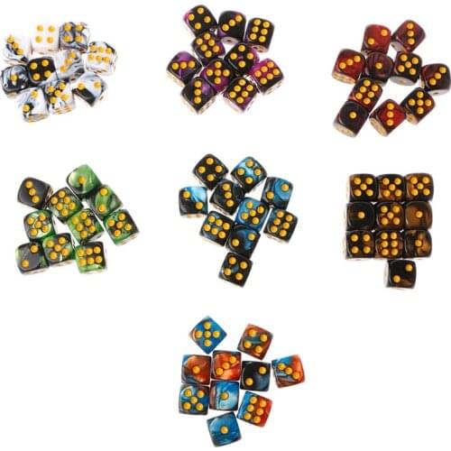 10pcs Six Sided 12mm Transparent Cube Round Corner Portable Table Playing Games U2JB