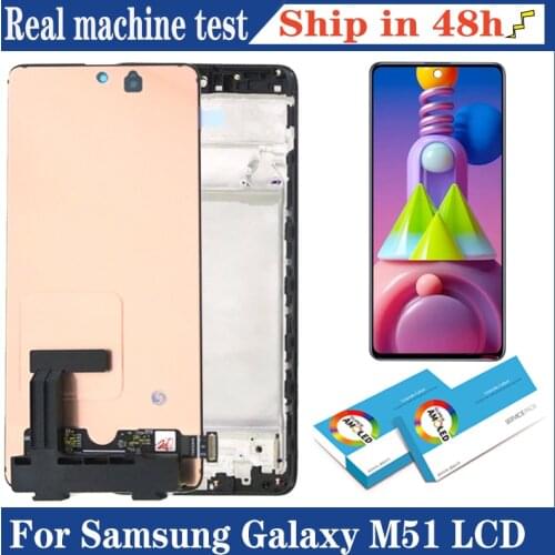 100% Original Amoled 6.7'' Display for Samsung Galaxy M51 M515 M515F M515F/DS Full LCD Touch Screen Digitizer Repair Parts