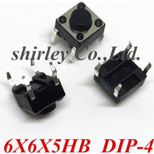 1000PCS DIP-4Pins 6*6*5 mm Switch Tactile Push Button Switches 6x6x5H