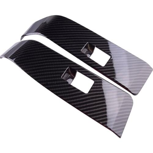 2Pcs/Set Car Interior Rear Door Window Lift Regulator Cover Fit For Toyota Tacoma 2016 2017 2018 2019 2020 Carbon Fiber Style