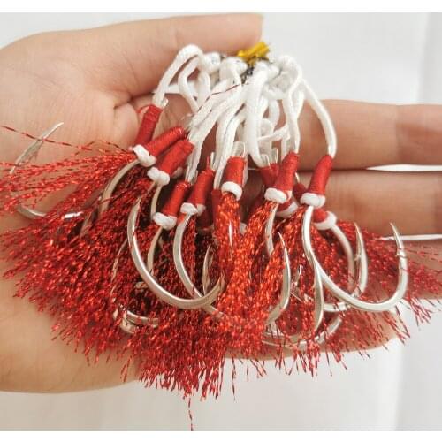 20pairs 5/0 Carbon Assist Fishing Hooks Saltwater Lure Hooks Fishing Accessories Metal Jig Lure Double Barbed Assist Hooks