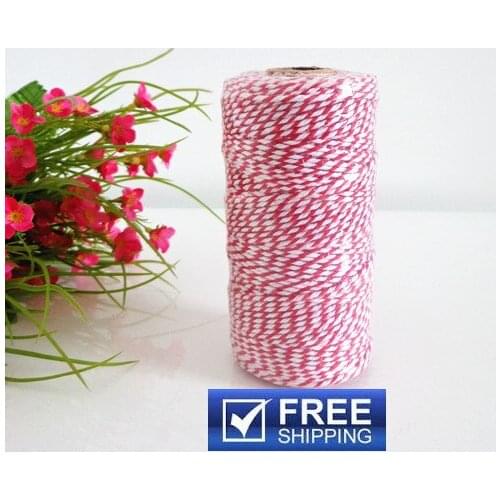 5 Spools (110 yard/spool) Christmas Party Gift Packaging Craft White and Red Cotton Bakers Twine-Pick Colors-Rope Cords String