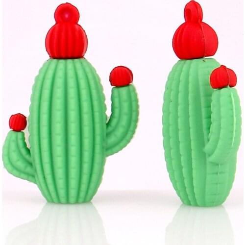 5pcs Fashion Green Plant Resin Cactus Design Charms for DIY Decoration Neckalce Key Chain Jewelry Making