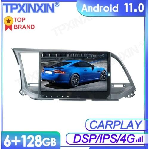 6+128GB Android 11 For Hyundai Elantra 2016- 2018 Car Multimedia Player GPS Navi Audio Stereo Screen DVD Head Unit Tape Recorder