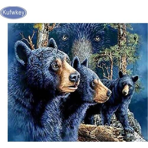 5d diy diamond painting black bear Diamond Embroidery sale,Cross Stitch kits,Diamond Mosaic painting diamond animal home decor