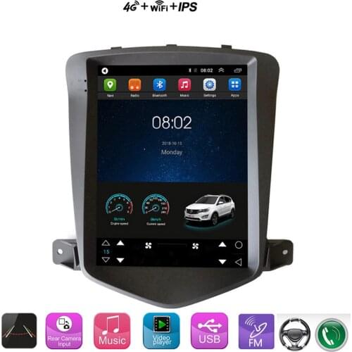 Vertical Screen 10.4-inch Android 9.0 Car Multimedia Player GPS Navigation Reversing Image Camera for 2009-2015 Chevrolet Cruze