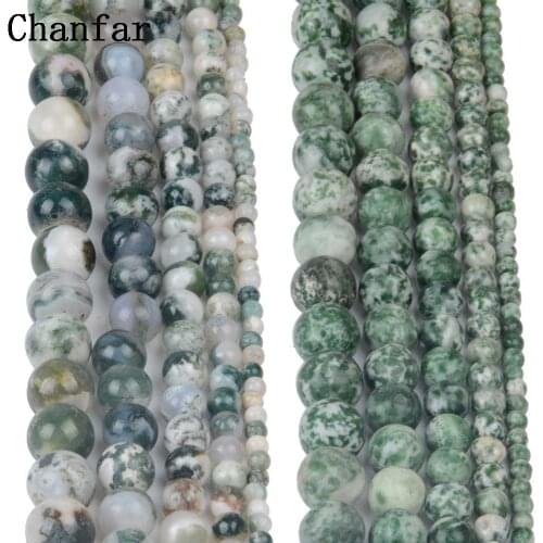 Tree stone Green Spot Beads Women Jewelry DIY Fashion Making Beads 4 6 8 10 12mm