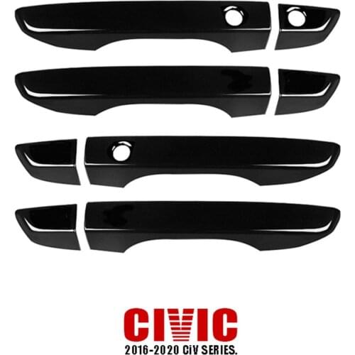 4PCS Door Handle Covers with Keyless Entry Exterior Door Handles Covers For Honda for Civic 10th 2016 2017 2018 2019 Car Decor