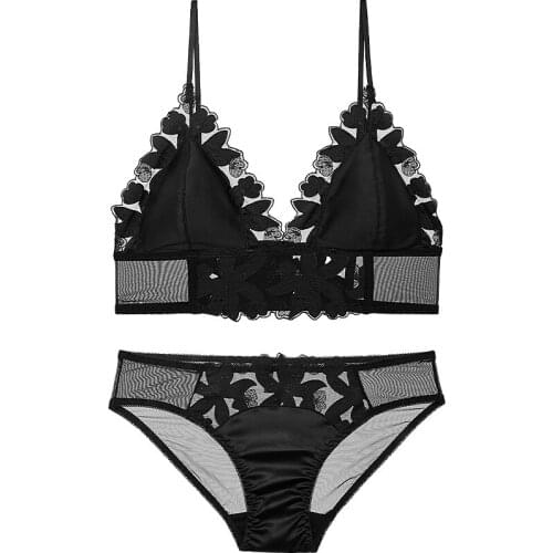 Black Ultra Thin Lace Fly Bra Womens Plus Size Brassiere Lingerie Bralette Sexy Leopard 3/4 Cup Sets Bras