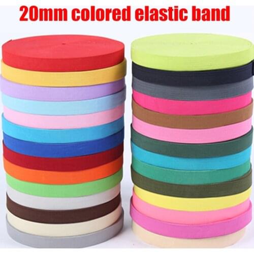 2M/Lot 20MM Colorful Flat Elastic Bands High Elastic Rope Rubber Band Spandex Ribbon Sewing Lace Trim Belt Band Garment Accessor