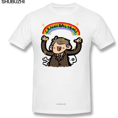 Hannibal T Shirt CANNIBALISM T-Shirt Short Sleeves Print Tee Shirt Basic Men 100 Cotton Funny Oversized Tshirt sbz8076