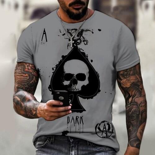 2021 new 3D printed T-shirt, exquisite skull pattern, fashionable street hip-hop T-shirt best-selling hot-selling item