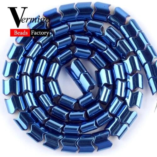 Blue Wave Shape Hematite Beads Natural Stone For Jewelry Making DIY Necklace Bracelet Loose Spacer Beads 5x4mm 6x5mm 8x8mm 15"