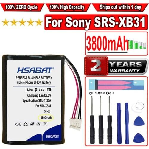 HSABAT 3800mAh ST-06 Battery for Sony SRS-XB31 5-wire Plug Bluetooth Speaker