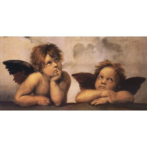 Two Angels，oil Canvas Religious Wall Artwork Pictures Can Decorate Home Walls