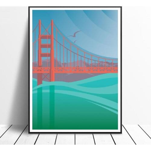 Golden Gate Bridge Canvas Painting Wall Art Pictures Prints Home Decor Wall Poster Decoration For Living Room