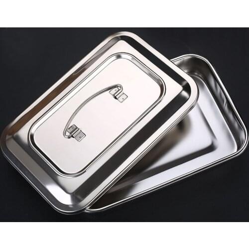 304 thick medical stainless steel disinfection tray square plate with hole cover medical equipment and surgical instrumen
