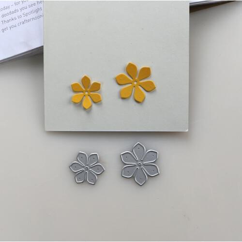 DUOFEN METAL CUTTING DIES 2019 New 2pcs small 6 petals flowers stencil for DIY papercraft projects Scrapbook Paper Album