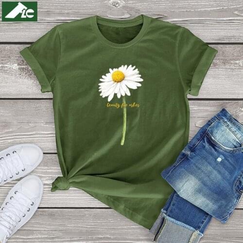 Kawaii Daisy Print T Shirt Women Clothing Beauty for Ashes fashion Daisy Graphic Womens T-shirts Vintage Unisex Tops Girls Tee