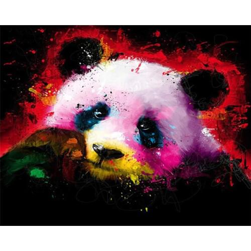 DIY Digital Painting By Numbers panda oil painting mural Kits Coloring Wall Art Picture Gift frameless
