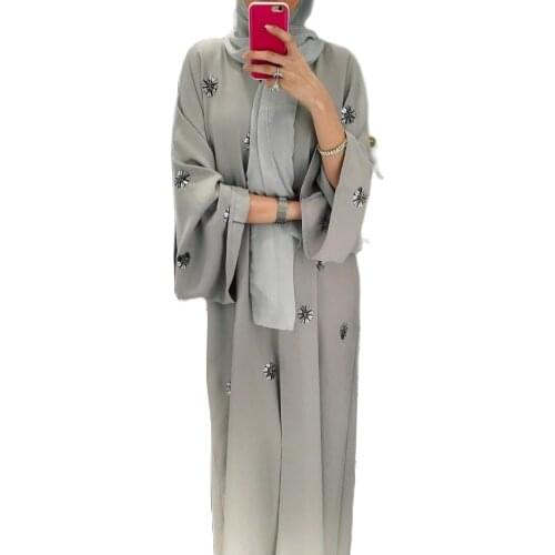 Dubai Embroidered Islamic Cardigan Robe Dress Ramadan Turkish Clothing Pakistani Dress Abayas for Women