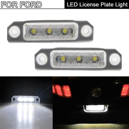 2Pcs LED License Plate Light For Ford Flex Taurus Mustang Focus Fusion For Mercury Milan Sable For Lincoln Zephyr MKZ MKX MKT