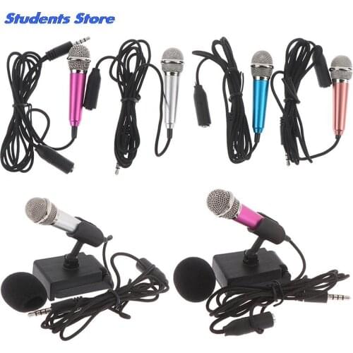 Portable 3.5mm Stereo Studio Mic KTV Karaoke Mini Microphone For Cell Phone PC Mic size: app.5.5cm*1.8cm