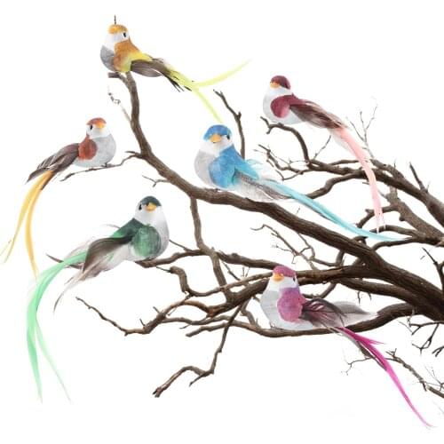 Bird DIY Crafts Wedding Decoration Sparrow Decorations Artificial Birds 12PCS Mini Simulation Party Accessories Feather