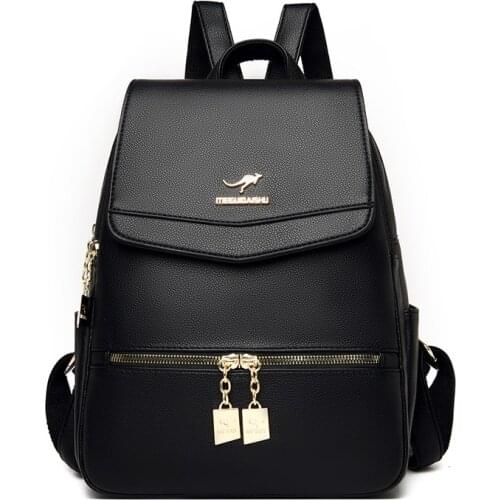 New Fashion Backpack Women Brand Designer Shoulder Bag Pu Leather Backpack Ladies Travel Bag Large School Bags for Teenage Girls