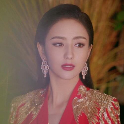 HIBRIDE Trendy AAAA Cubic Zirconia Pink Color Gold Drop Ear Women Tassel Earring Party Accessories Brincos Bijoux Gifts E-912