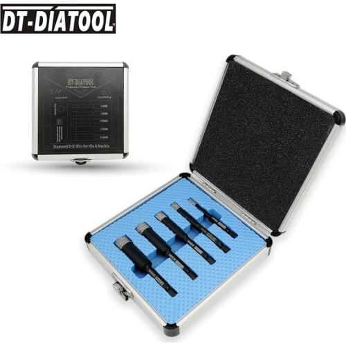 DT-DIATOOL 5pcs/box Diameter 6/8/10/12/14MM Quick-fit Shank Dry Diamond Drilling Core Bits Drill Hole Saw For Tile Marble Stone