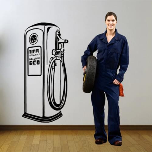 Gas Car Repair Store Wall Stickers Gas Pump Design Vinyl Wall Poster Autocar Service Wall Art Decal Garage Stickers Decor AZ597