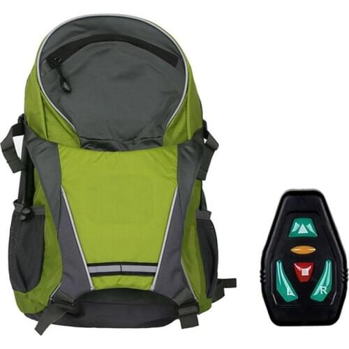 High Quality 18L Remote Control 30LED Reflective Cycling Light Backpack Large Capacity Bicycle Bag With Safety Turn Signal Vest
