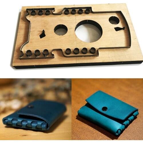 Japan Steel Blade mould DIY leather card holder bag set hand punch tool knife mould wooden die Leathercraft Tool set 110x80mm