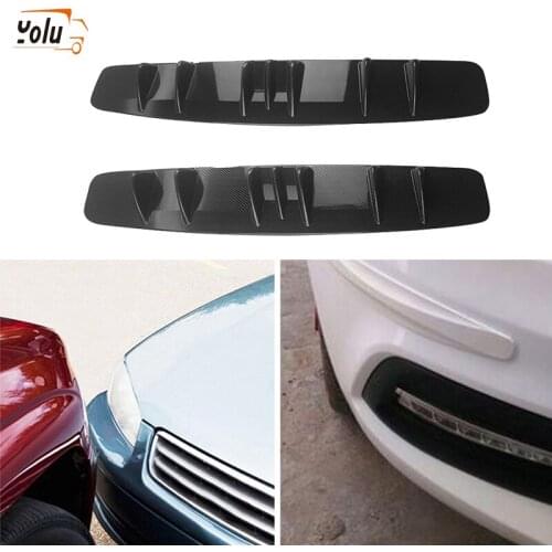 YOLU Car Front Deflector Spoiler Splitter Diffuser Bumper Lip Body Shovels ABS Look Bumper Splitters